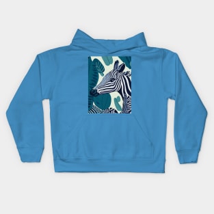 Modern Savanna Zebra Zoo Animals  Illustration Kids Hoodie